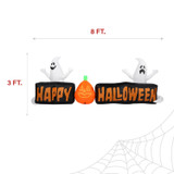 Haunted Hill Farm 8-Ft. Wide Pre-lit Inflatable Happy Halloween Sign