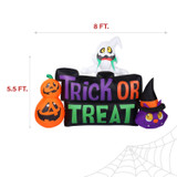 Haunted Hill Farm 8-Ft. Wide Pre-lit Inflatable Trick or Treat Sign