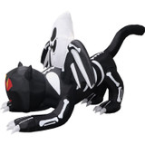 Haunted Hill Farm 5-Ft. Tall Pre-lit Inflatable Black Cat Bat with Red Eyes and Ghost