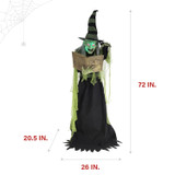 Haunted Hill Farm 6-Ft. Tall Motion-Activated Enchantress Witch by SVI, Premium Talking Halloween Animatronic, Plug-In