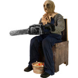 Haunted Hill Farm Motion Activated Chainsaw Rusty by Tekky, Indoor or Covered Outdoor Premium Halloween Animatronic, Plug-In or Battery