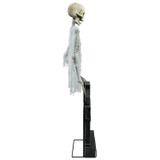 5.8-Ft. Motion-Activated Floating Skeleton Ghost Over Tombstone by Tekky, Premium Halloween Animatronic, Battery Operated