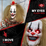 4.6-Ft. Swinging Clown with Lights and Sound, Indoor or Covered Outdoor Halloween Decoration