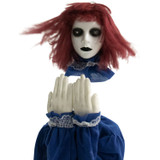 Haunted Hill Farm 27-In. Polly the Animatronic Pop-Up Doll, Indoor or Covered Outdoor Halloween Decoration, Red LED Eyes, Battery-Operated