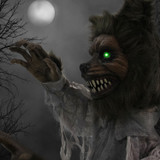 Haunted Hill Farm Animatronic Groundbreaker Werewolf with Lights and Sound, Indoor or Covered Outdoor Halloween Decoration