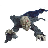 Haunted Hill Farm 62 In. Animatronic Zombie, Indoor/Outdoor Halloween Decoration, Flashing Red Eyes, Poseable, Battery-Operated