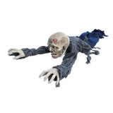 5.2-Ft. Long Crawling Animatronic Zombie with Lights and Sound, Indoor or Covered Outdoor Halloween Decoration