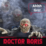 5.2-Ft. Long Crawling Animatronic Zombie with Lights and Sound, Indoor or Covered Outdoor Halloween Decoration