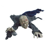 5.2-Ft. Long Crawling Animatronic Zombie with Lights and Sound, Indoor or Covered Outdoor Halloween Decoration