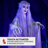 5.6-Ft. Animatronic Ghost Bride with Lights and Sound, Indoor or Covered Outdoor Halloween Decoration