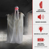 5.6-Ft. Animatronic Ghost Bride with Lights and Sound, Indoor or Covered Outdoor Halloween Decoration