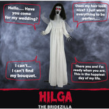 Haunted Hill Farm Life-Size Animatronic Demon Bride with Lights and Sound, Indoor or Covered Outdoor Halloween Decoration