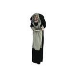 5-Ft. Animatronic Zombie Maid with Lights and Sound, Indoor or Covered Outdoor Halloween Decoration