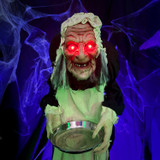 5-Ft. Animatronic Zombie Maid with Lights and Sound, Indoor or Covered Outdoor Halloween Decoration