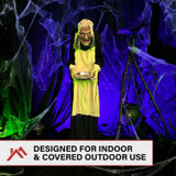 5-Ft. Animatronic Zombie Maid with Lights and Sound, Indoor or Covered Outdoor Halloween Decoration