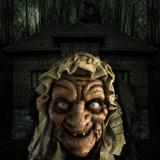 5-Ft. Animatronic Zombie Maid with Lights and Sound, Indoor or Covered Outdoor Halloween Decoration