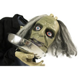 Haunted Hill Farm Life-Size Animatronic Zombie, Indoor/Outdoor Halloween Decoration, Light-up Red Eyes, Poseable, Battery-Operated