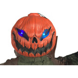 Haunted Hill Farm Life-Size Animatronic Scarecrow, Indoor/Outdoor Halloween Decoration, Flashing Colorful Eyes, Poseable, Battery-Operated