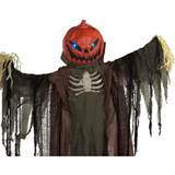 Haunted Hill Farm Life-Size Animatronic Scarecrow, Indoor/Outdoor Halloween Decoration, Flashing Colorful Eyes, Poseable, Battery-Operated