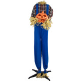 Haunted Hill Farm 57-In. Crow the Animated Headless Scarecrow, Indoor or Covered Outdoor Halloween Decoration, Battery-Operated