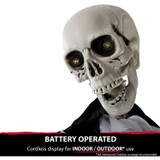 Haunted Hill Farm 63-In. Bones the Talking Skeleton Groom, Indoor or Covered Outdoor Halloween Decoration, Light-Up Eyes, Battery-Operated