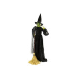 5.9-Ft. Animatronic Witch w/ Broomstick, Indoor or Covered Outdoor Halloween Decoration, Talking, Poseable, Battery-Operated