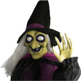 Haunted Hill Farm Life-Size Animatronic Witches, Indoor/Outdoor Halloween Decoration, Light-up Eyes, Poseable, Battery-Operated