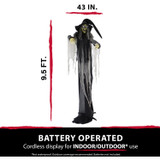 Haunted Hill Farm 9.5-Ft. Animatronic Witch, Indoor or Covered Outdoor Halloween Decoration, Light-up White Eyes, Poseable, Battery-Operated