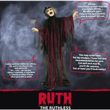 Haunted Hill Farm Life-Size Animatronic Witch, Indoor/Outdoor Halloween Decoration, Light-up Colorful Eyes, Poseable, Battery-Operated