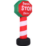 Fraser Hill Farm 3.5-Ft. Tall Prelit "Santa Stop Here" Sign Inflatable