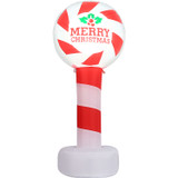 Fraser Hill Farm 4-Ft. Tall Prelit "Merry Christmas" Candy Cane Sign Inflatable
