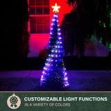 Fraser Hill Farm Indoor/Outdoor Prelit Pop Up Tree with Multicolor Fairy Lights and Star Topper In Various Sizes