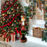 Fraser Hill Farm 22-Inch Indoor/Outdoor Musical Christmas Nutcracker with Bright, Multi-Color LED Lights and Metallic Finish