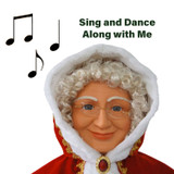 Fraser Hill Farm 58-In. Dancing Mrs. Claus with Hooded Cloak and Basket, Life-Size Motion-Activated Christmas Animatronic