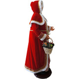 Fraser Hill Farm 58-In. Dancing Mrs. Claus with Hooded Cloak and Basket, Life-Size Motion-Activated Christmas Animatronic