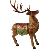 Fraser Hill Farm Indoor/Outdoor Oversized Christmas Decor with Long-Lasting LED Lights, 5-Ft. Tall Standing Reindeer with Metallic Finish