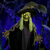 6.3-Ft. Poseable Witch with Lights and Sound, Indoor/Covered Outdoor Halloween Decoration