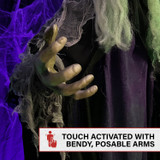 6.3-Ft. Poseable Witch with Lights and Sound, Indoor/Covered Outdoor Halloween Decoration