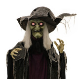 6.3-Ft. Poseable Witch with Lights and Sound, Indoor/Covered Outdoor Halloween Decoration