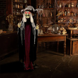 6.3-Ft. Poseable Witch with Lights and Sound, Indoor/Covered Outdoor Halloween Decoration