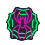 0.9-Ft. Neon Pink & Green LED Spider with Web Wall Decoration for Indoors & Covered Outdoors, Plug Operated