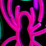 0.9-Ft. Neon Pink & Green LED Spider with Web Wall Decoration for Indoors & Covered Outdoors, Plug Operated