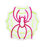 0.9-Ft. Neon Pink & Green LED Spider with Web Wall Decoration for Indoors & Covered Outdoors, Plug Operated