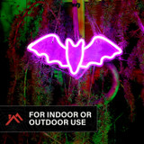0.6-Ft. Neon Purple LED Bat Wall Decoration for Indoors & Covered Outdoors, Plug Operated