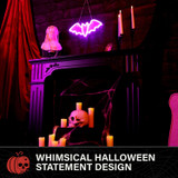 0.6-Ft. Neon Purple LED Bat Wall Decoration for Indoors & Covered Outdoors, Plug Operated
