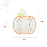 1.5-Ft. Neon Yellow & Orange LED Pumpkin Wall Decoration for Indoors & Covered Outdoors, Plug Operated