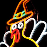 1.5-Ft. Neon Yellow & Orange LED Turkey Wall Decoration for Indoors & Covered Outdoors, Plug Operated