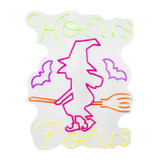 1.9-Ft. Neon Multicolor LED Witch with Flying Broom Wall Decoration for Indoors & Covered Outdoors