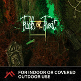 1-Ft. Neon Green & Red LED Trick or Treat Wall Decoration for Indoors & Covered Outdoors, Plug Operated