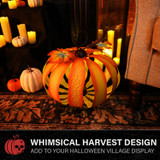 1.2-Ft. Metal LED 3D Pumpkin Lantern Decoration for Indoors & Covered Outdoors, Battery Operated (3 AA)